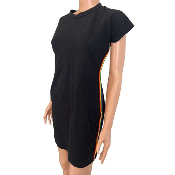 Silence & Noise Silence + Noise Anthropologie Rainbow side stripe Black SZ SM - Picture 3 of 10